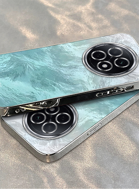 适用oppoa5pro手机壳a35g新款a2a1pro女a93a96a72a97a58全包防摔a57 5ga32a7a8a9a11x电镀银框a91a83蓝冰川纹