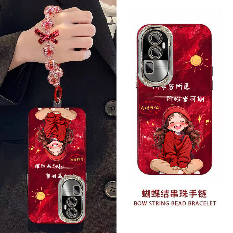 新年所求皆所愿OPPORENO10PRO+手机壳新款PHU110保护套男女高级感春节红色专用外壳镜头全包防摔过年喜庆中