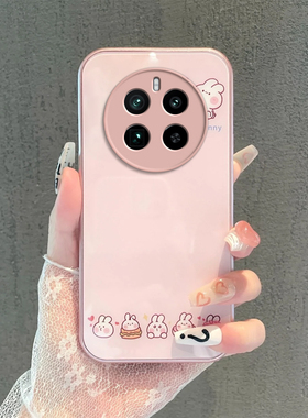 适用真我gt5pro手机壳realmegt5玻璃gtneo2高级感v23i女款gt2全包防摔GT大师探索版opporealmeq5pro可爱兔子