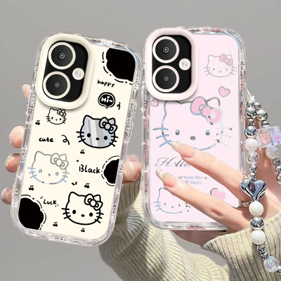 适用红米13C手机壳小米Redmi13C5G保护套Redme新款Radmi十三C13可爱化妆镜Redmin全包防摔Redim高级黑白kt猫