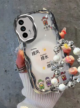 适用真我q3s/q3pro手机壳电镀新款opporealmeq5x硅胶女OPPO真我q2全包防摔q3s高级感realme真我q5i奶油顺财神