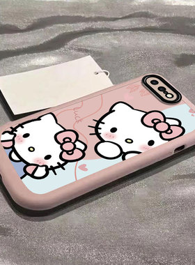 适用于苹果6/7/8plus手机壳女iPhonexr新款kt猫苹果15/14/13/12/11promax可爱卡通xs全包i8防摔6s软壳硅胶7p