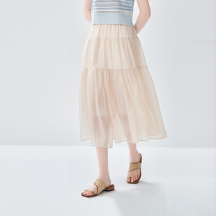 【超仙网纱半裙】2025夏款显瘦高腰A字裙伞裙气质半截裙女