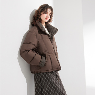 休闲时尚 25冬款 保暖高领面包服云朵泡芙羽绒服女 90鸭绒