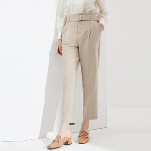 显瘦直筒裤 通勤腰带休闲裤 秋冬款 长裤 子女裤 垂感哈伦裤