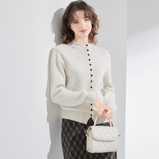 2025冬款半高领洋气针织开衫上衣休闲时尚百搭针织衫女