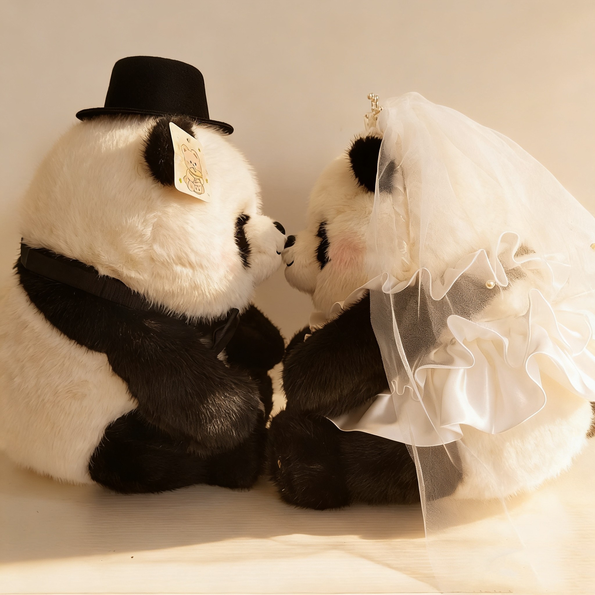 婚纱版熊猫公仔结婚压床娃娃一对可爱婚礼玩偶新婚礼物婚房摆件
