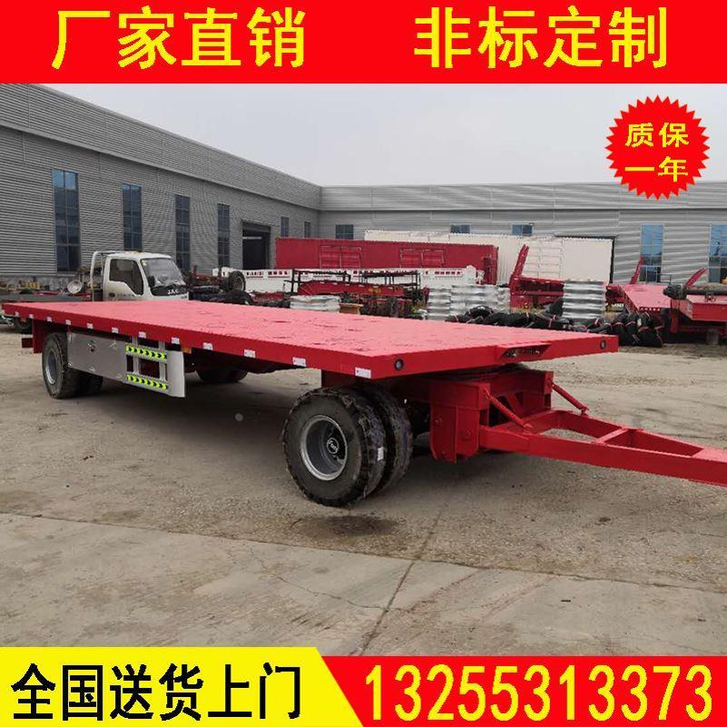 叉车牵引平板车拖车挂车码头运输底盘厂区转运托运车货物周转重型