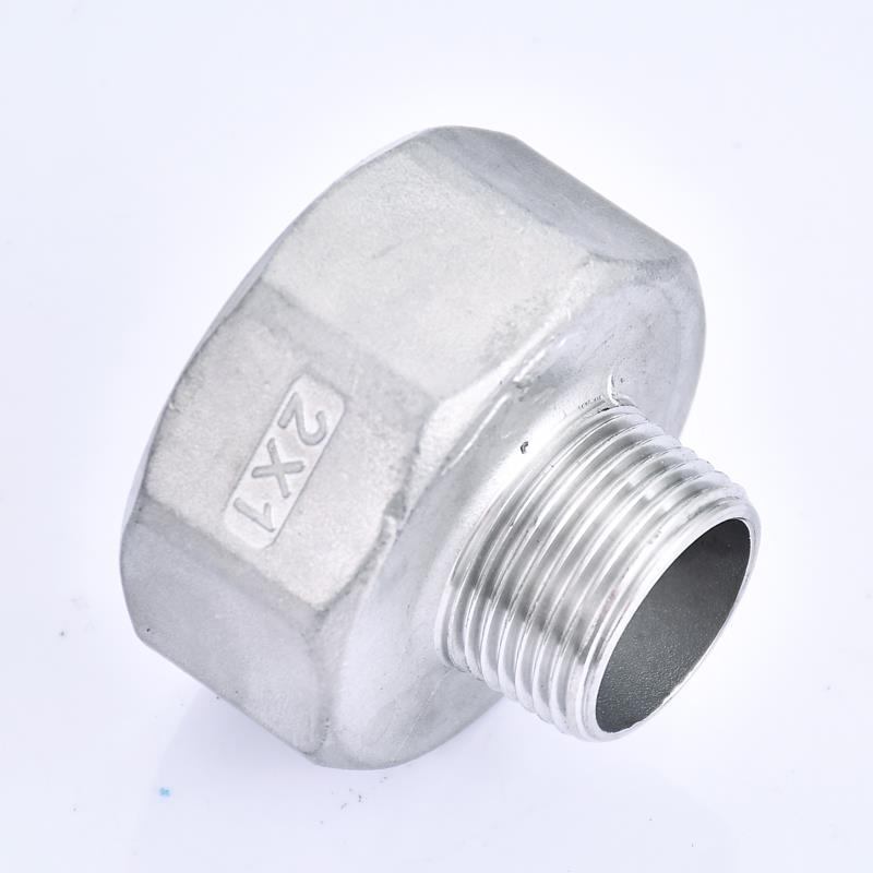 304不锈钢内外丝变径大小头内牙转外牙接头 六角螺纹异径管箍直接