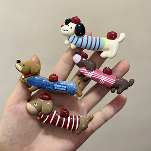 苏小北彩绘小狗侧边刘海发夹女可爱百搭前额碎发发卡甜美百搭头饰