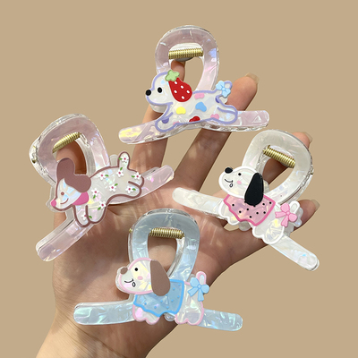 幻彩色小狗抓夹女2025新款发夹