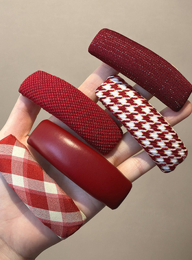 苏小北气质酒红色bb夹女发卡高级感后脑勺丸子头碎发夹前额刘海夹