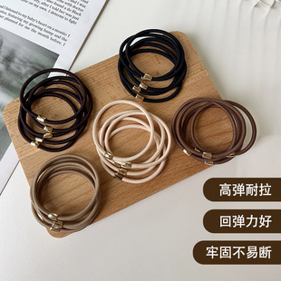 多发量扎头绳女橡皮筋成人款简约百搭发绳高弹性防滑皮套气质发圈