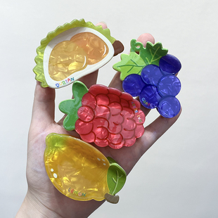 苏小北夏日水果醋酸抓夹女2025新款后脑勺小号发夹盘发鲨鱼夹头饰