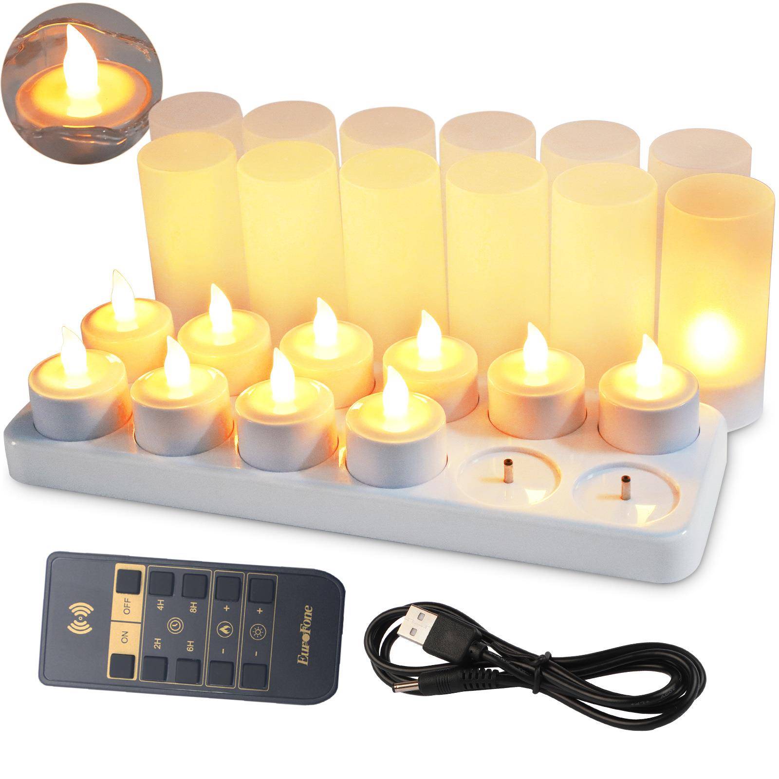 新款跨境10键遥控led充电子蜡烛灯定时茶蜡灯圣诞万圣节婚庆装饰