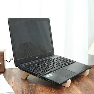 木质电脑支架散热架桌面悬空笔记本支架实木立式增高架木头底座