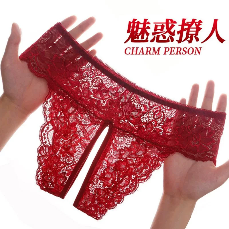 小心机禁欲系开档女士内裤2026新款夏薄款性感蕾丝网纱火辣丁字裤