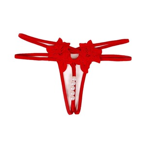 优质珍珠项链情侣内裤 女内c字库新款 入体蕾丝激情丁字裤 珍珠内裤