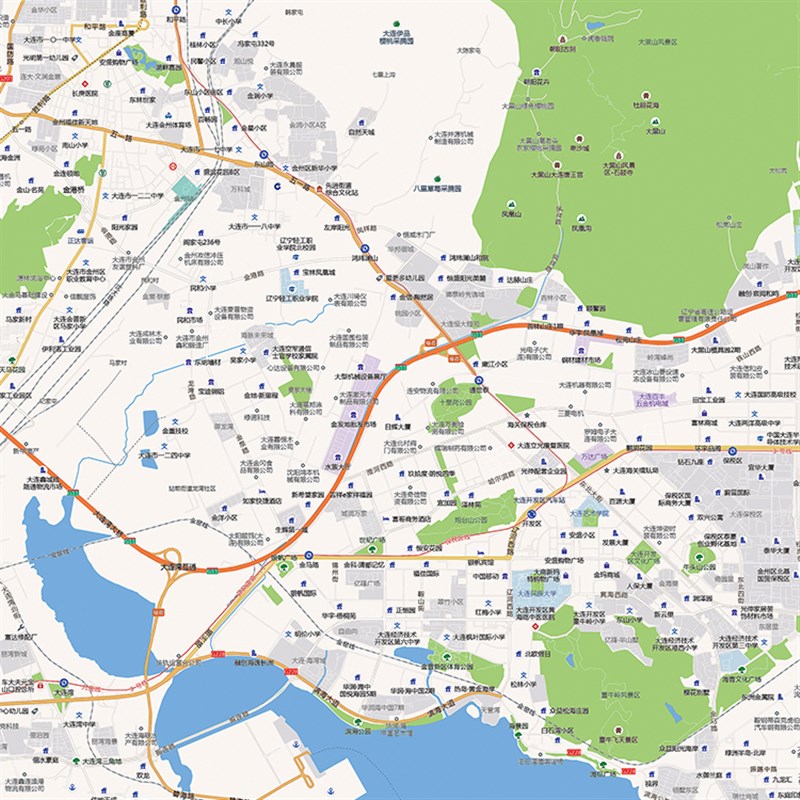 2021新款大连市地图贴图办公室挂E图高清防水墙壁贴超大装饰画定