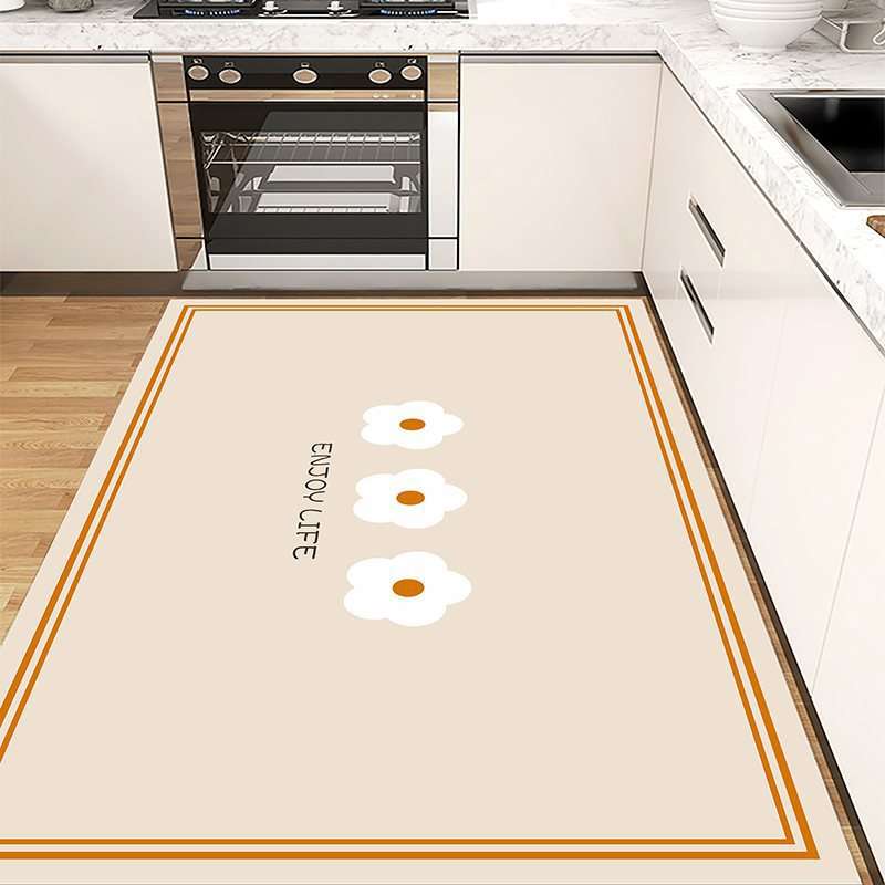 pvc厨房地垫整铺门垫满铺小清新可擦皮革耐脏免洗防水防油防滑地