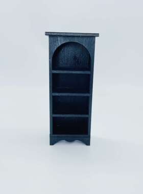 Dollhouse12分黑色木书柜微缩欧式家具BJD场景配件玩具仿真家具
