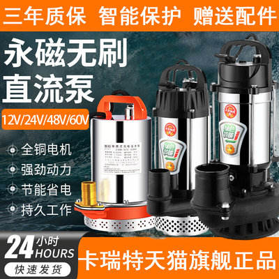 12V24V48V60V72V无刷直流潜水泵抽水泵家用农用刷车电动车抽水机