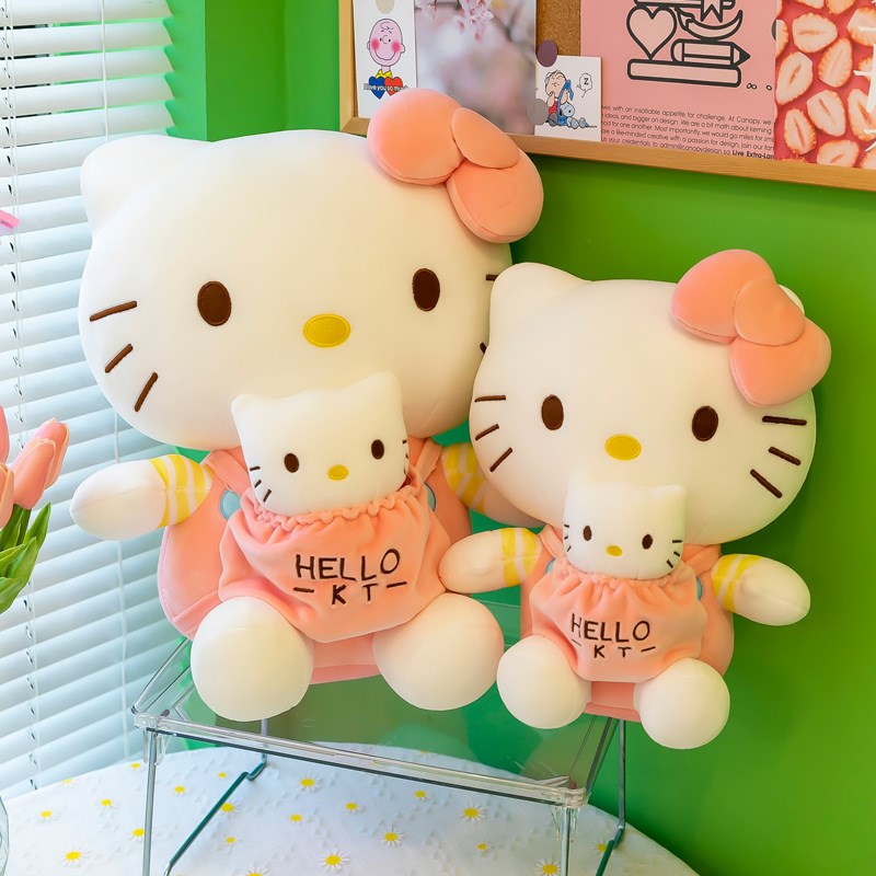 可爱坐款母子猫毛绒n玩具大号公仔玩偶女孩生日礼物娃娃睡觉抱枕