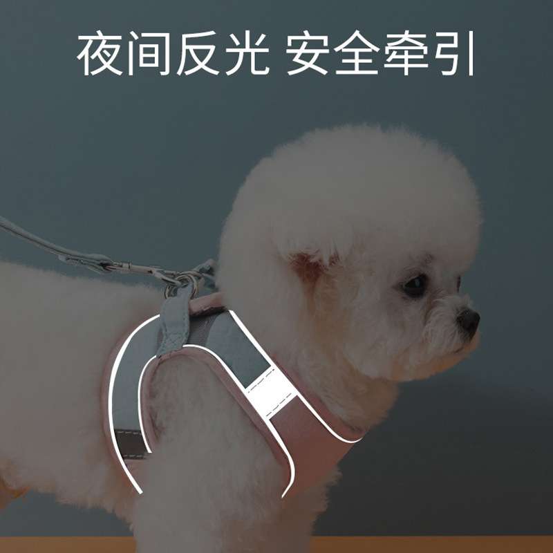 小狗狗牵引绳背心式猫咪幼犬幼猫通用胸背带外出遛猫遛狗宠物绳子