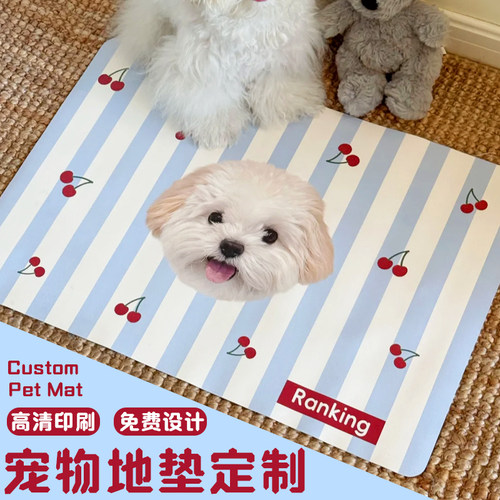 宠物地垫定制猫咪狗狗创意纪念用品爱宠头像方形地毯垫子来图定做