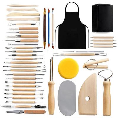 陶工工具43套装泥塑雕刻围裙BAV橡皮DIY手泥工粘土围裙件陶艺具