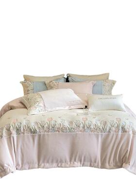 秋冬新高端轻少奢CS202412保暖20g公主风奶绒绣花四件套粉色款女