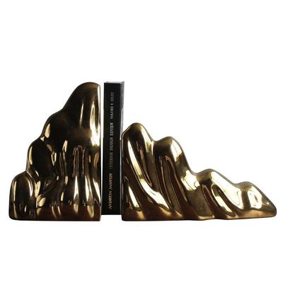 期供应现代式NGO中陶瓷样板间摆设镀金书靠陶瓷创意软装件饰摆长