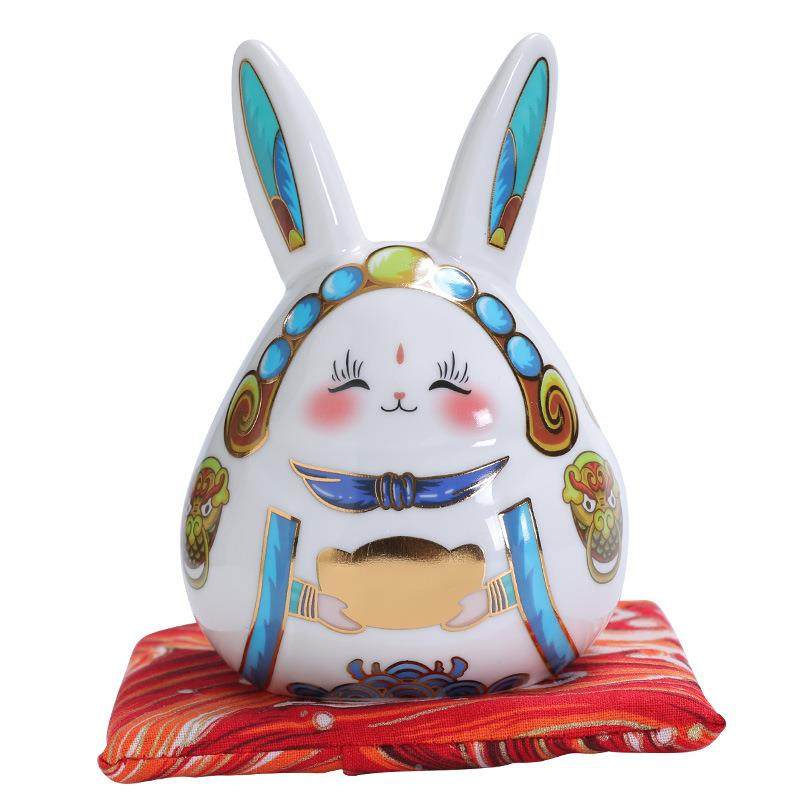 创意福兔桌面瓷件国潮新款陶卡通可WCG爱储钱罐客厅酒饰柜家摆居,橡塑材料及制品,工业陶瓷,淘宝优惠券,粉丝福利购,淘宝优惠卷