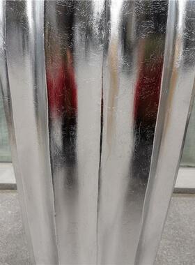 北电程镀银玻璃钢落地花瓶酒欧店JY33167商场样品间花园庭箔院绿