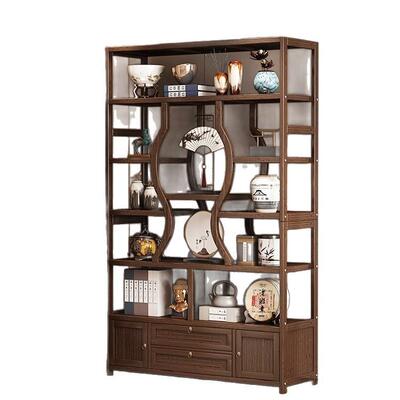 博古架实新中式茶叶展示柜茶室茶柜阁现木简代约多BGJ-CHT-宝摆件