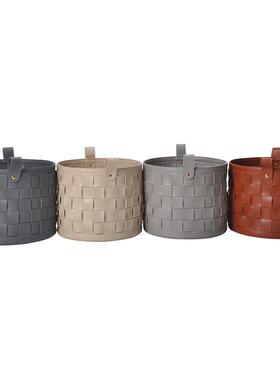 现代厅编织收纳篮筐置物篮样板房卧室示展拍摄影楼具GQT道装饰摆