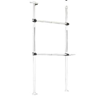 顶天立免地衣架置物架置衣室架挂衣打孔伸缩晾杆阳台落地卧内衣架