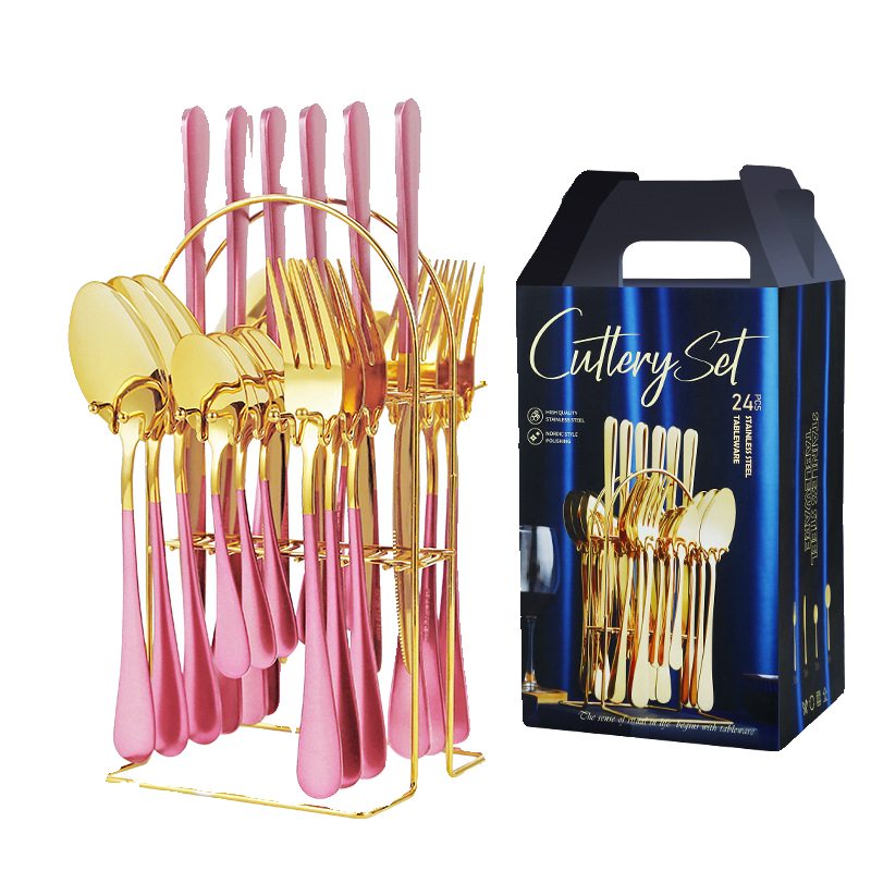 24-Piece Stainless Steel Flatware Set: Rust-Resistant - Taobao product photo 5
