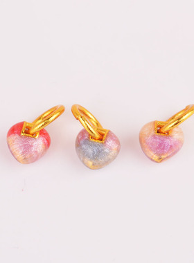 沙金配件烧蓝爱心吊坠