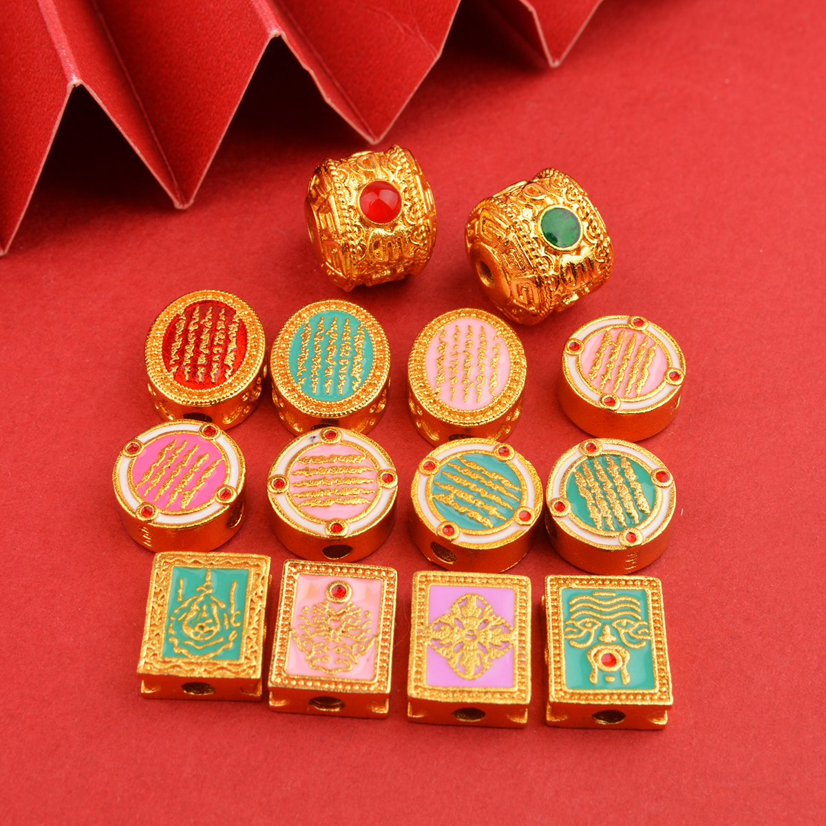 IOEKO黄铜五条经隔珠沙金