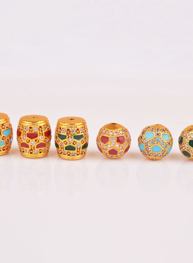 越南沙金久不掉色古法雕刻转运珠