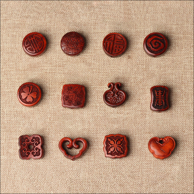 天然小叶紫檀雕刻福字祥云背云如意钱袋小花手工手链项链隔珠diy,饰品/流行首饰/时尚饰品新,其他DIY饰品配件,淘宝优惠券,粉丝福利购,淘宝优惠卷