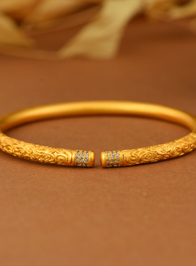 IOEKO复古简约女黄铜祥云花纹