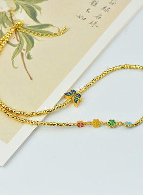 IOEKO女沙金无精致蝴蝶小花