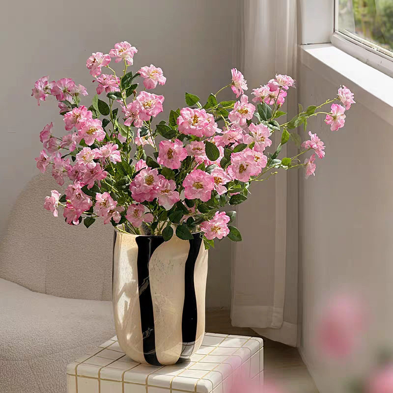 法式复古条纹玻璃花瓶高级感轻奢中古风客厅插花装饰品摆件醒花桶,电子元器件市场,电线扎带/束线带,淘宝优惠券,粉丝福利购,淘宝优惠卷