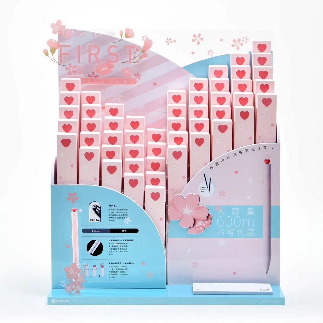 初心K1055中性笔按动可爱大容量少女心水笔签字笔黑色