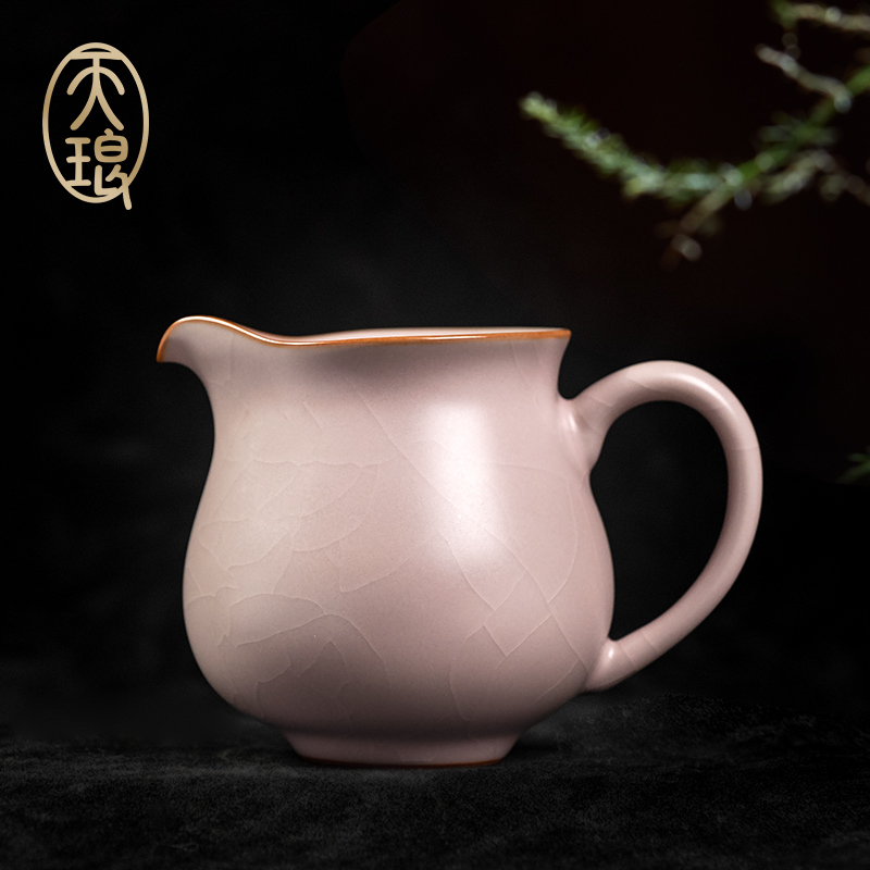 汝窑粉珀釉吉祥茶海高端礼品送礼自用汝瓷茶器茶具瓷器开片功夫茶