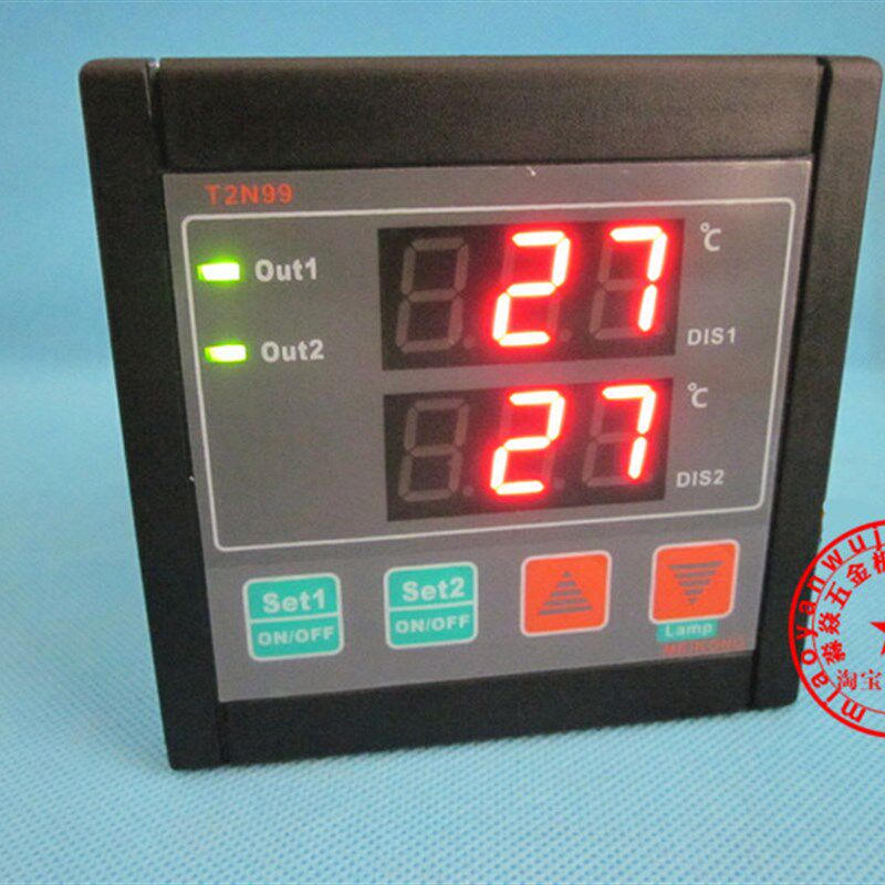 包邮 T2N99智能双路温度控制器 温控仪表 负载2KW 养殖 孵化 保温