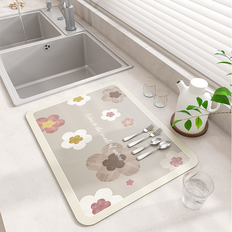 厨房沥水垫c台面垫子硅藻泥控水垫桌面吸水垫洗手台餐垫餐盘隔热,居家布艺,厨房地垫,淘宝优惠券,粉丝福利购,淘宝优惠卷