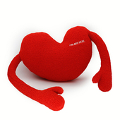 ins红色爱心抱枕柔软颗粒羊毛绒沙发靠垫情O人节礼物婚庆床头靠枕